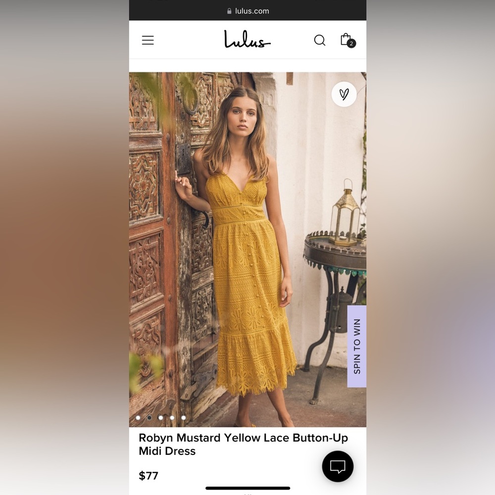 Lulus yellow lace dress